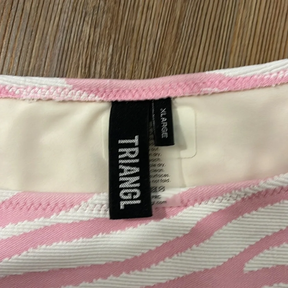 triangl swimwear Pink and White Zebra One-Shoulder Bikini Set